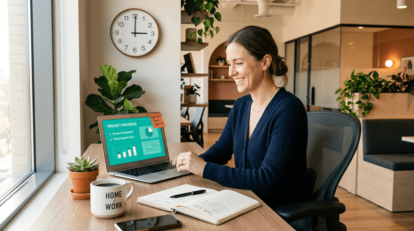 A small NDIS provider team reviewing admin workflows on a laptop