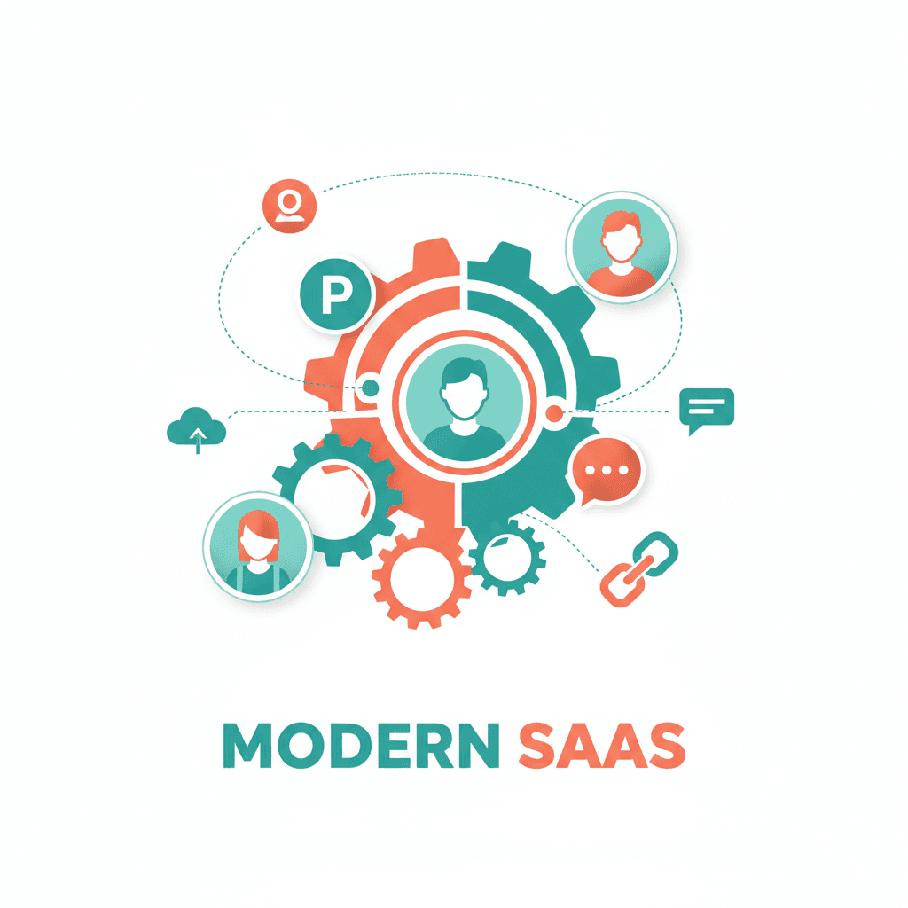 Settings configuration panel showing team roles, integrations, and business profile setup